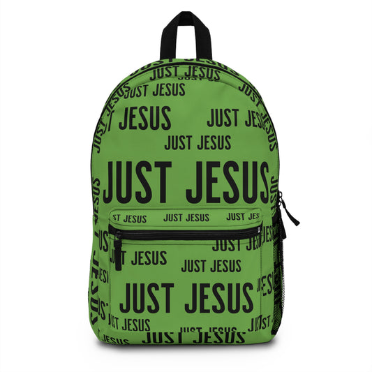 Just Jesus Backpack (green), gift, sleepover, camping, day trips, school