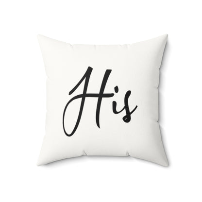 Mr.' Faux Suede Pillow- vintage design, Wedding, Anniversary, ('His' on back)