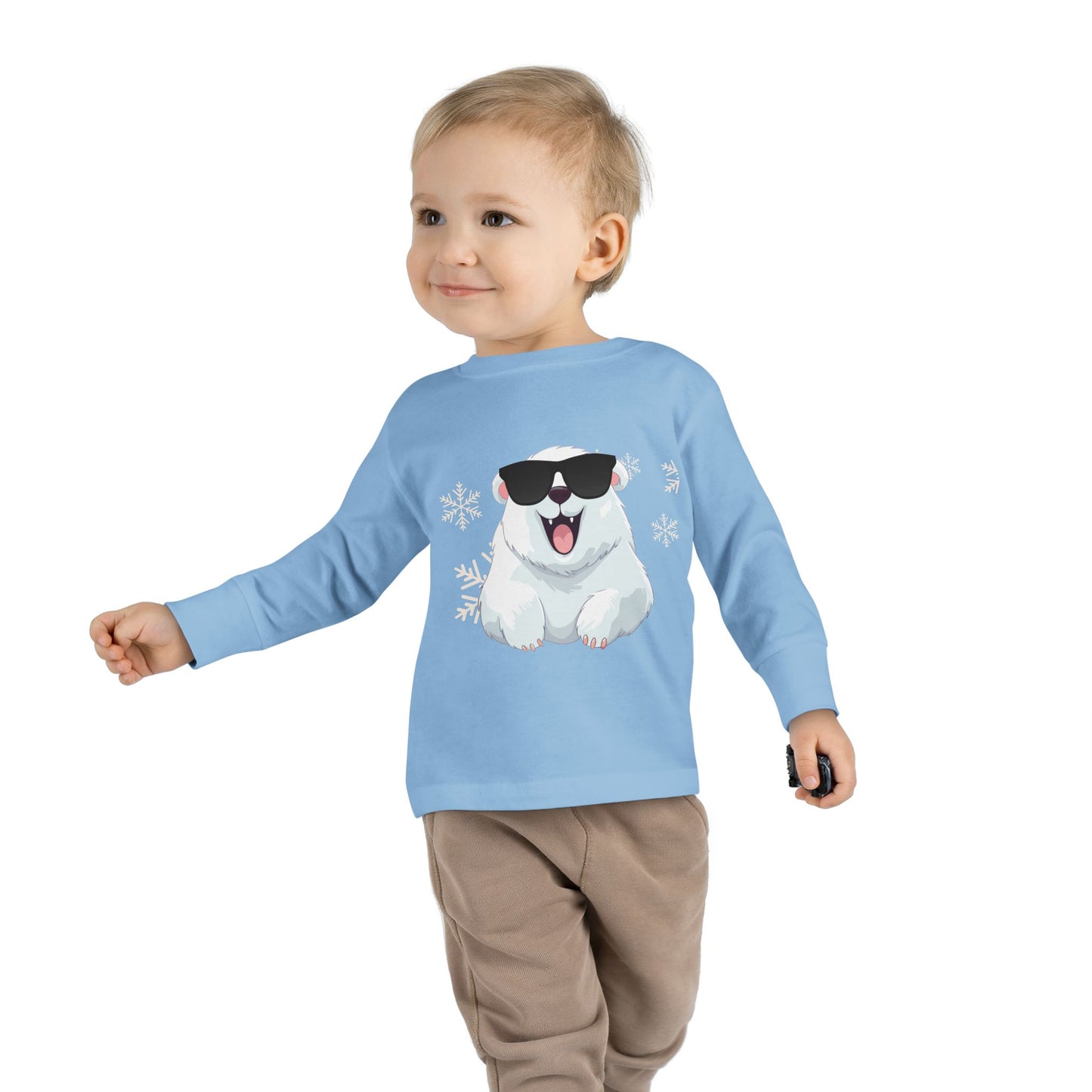 Cool Polar Bear Toddler Boy Long Sleeve Tee, Christmas, birthday