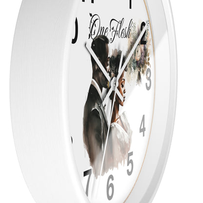 One Flesh Wall Clock, Christian, housewarming, afroamerican, new couple, wedding
