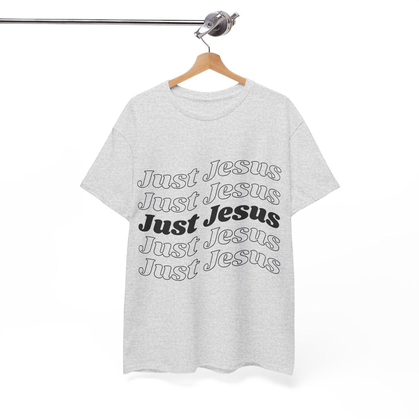 Just Jesus Unisex Heavy Cotton Tee; Christian gift, Witnessing, Faith gift