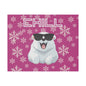 Chill, Polar Bear, Matte Canvas, Stretched 0.75", wall art, snowflakes - pink