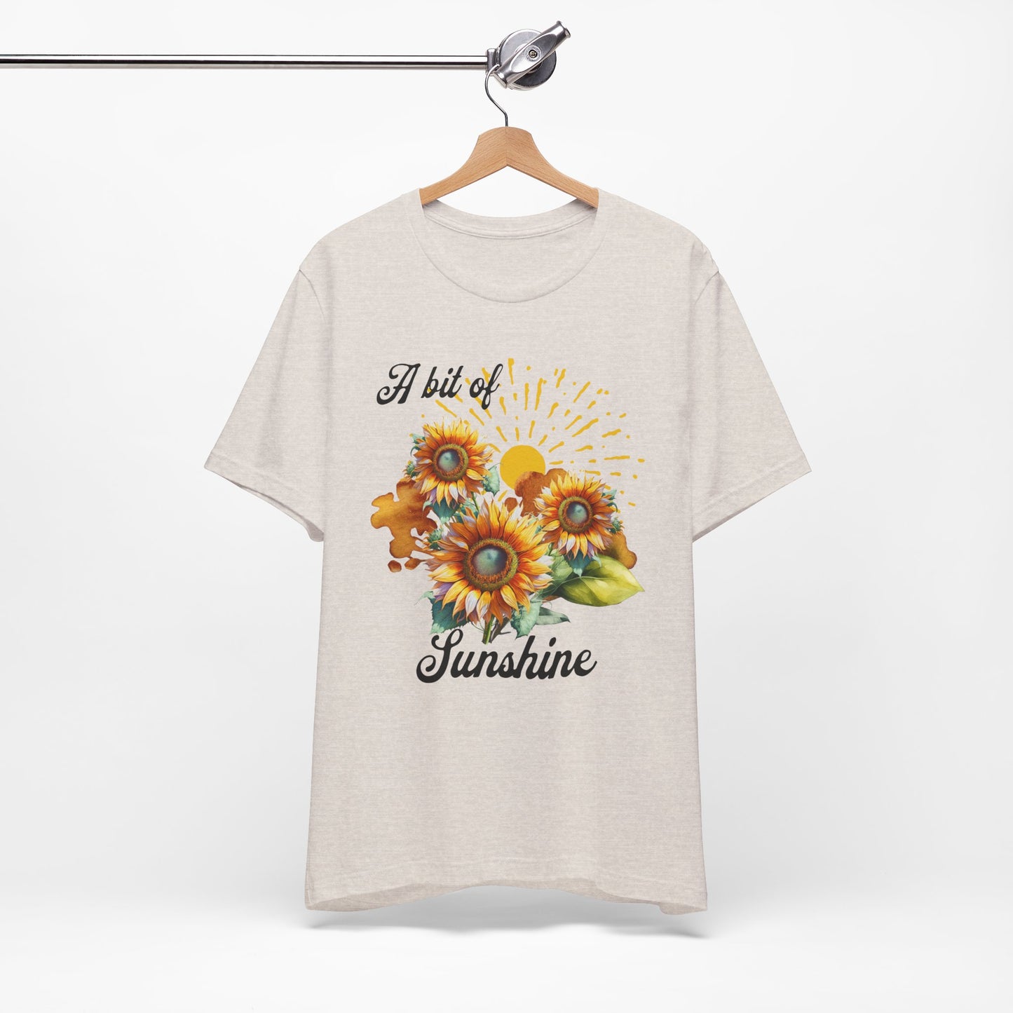 A Bit Of Sunshine Sunflower T-shirt, Bella + Canvas, spring, summer