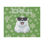 Chill, Polar Bear, Matte Canvas, Stretched 0.75", wall art, snowflakes - green