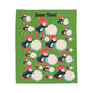 Snow Time Velveteen Plush Blanket - Green