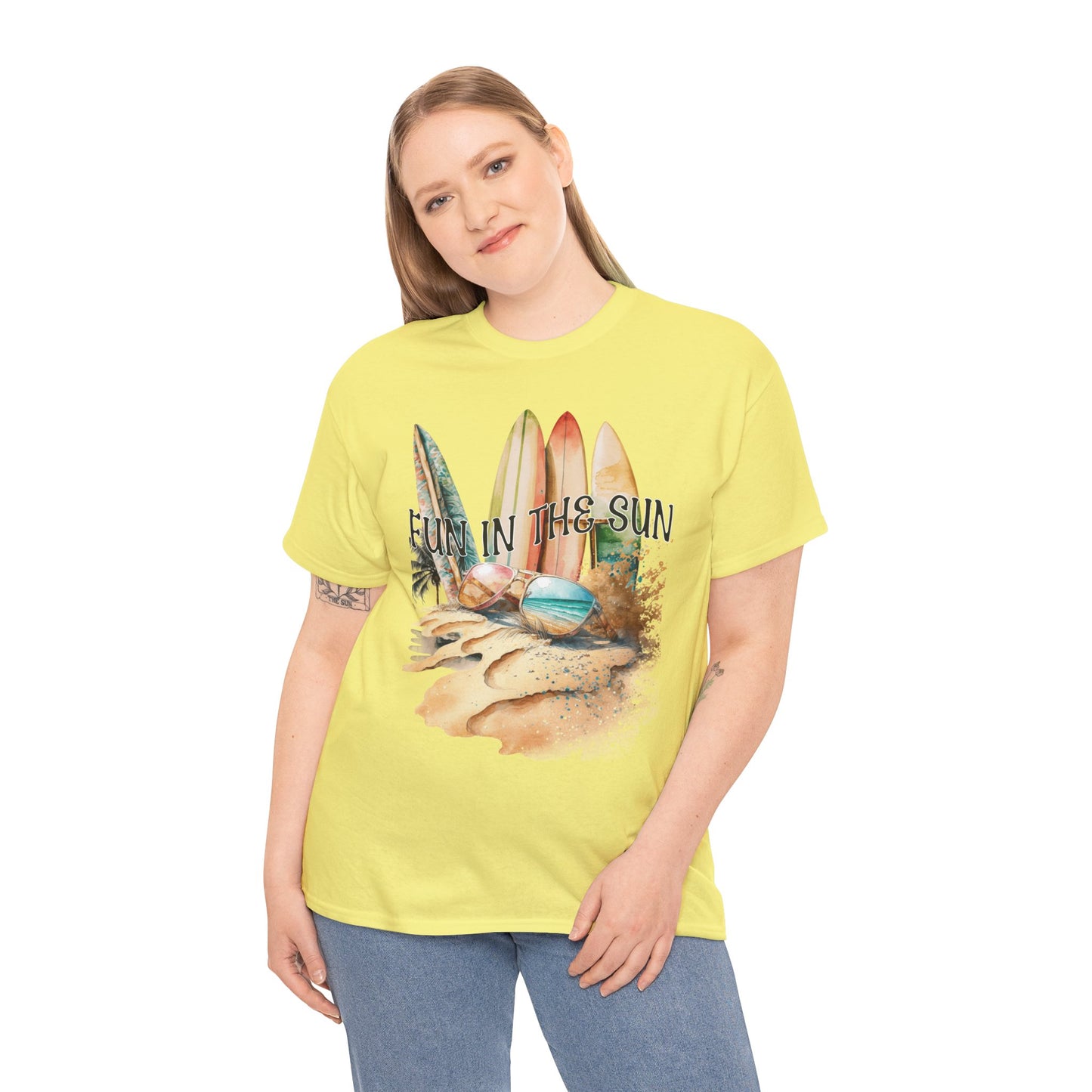 Fun in the Sun Unisex Heavy Cotton Tee, vacation, beach day, weekend getaway
