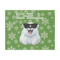 Chill, Polar Bear, Matte Canvas, Stretched 0.75", wall art, snowflakes - green