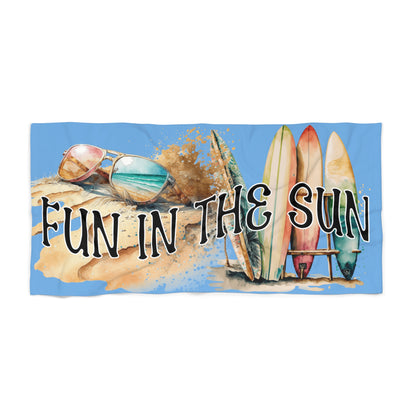 Fun in the Sun Beach Towel, 30 x 60; Vacation, Swimming, Weekend getaway