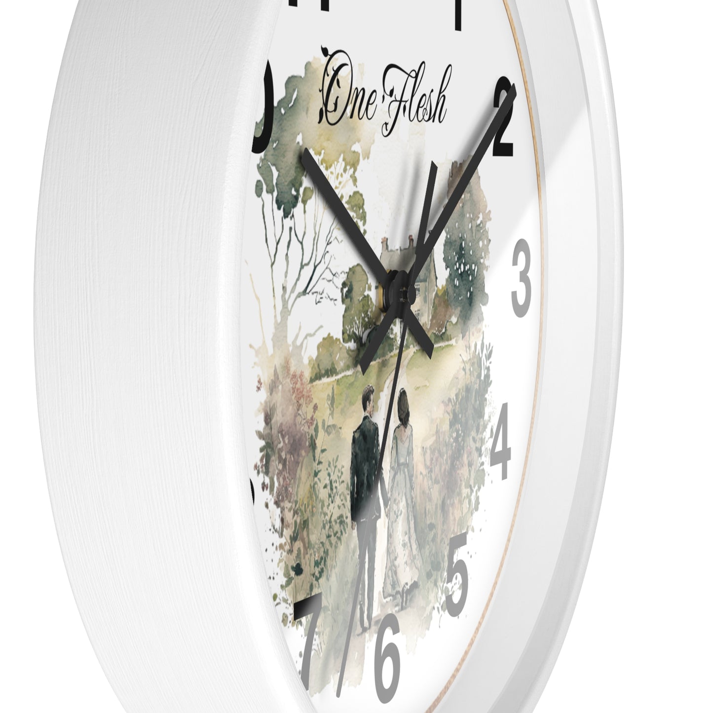 One Flesh Wall Clock, Christian, housewarming, new couple, vintage, wedding,