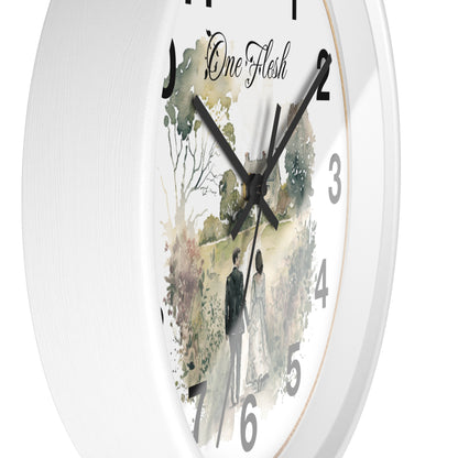 One Flesh Wall Clock, Christian, housewarming, new couple, vintage, wedding,