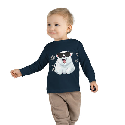 Cool Polar Bear Toddler Boy Long Sleeve Tee, Christmas, birthday