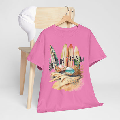 Fun in the Sun Unisex Heavy Cotton Tee, vacation, beach day, weekend getaway