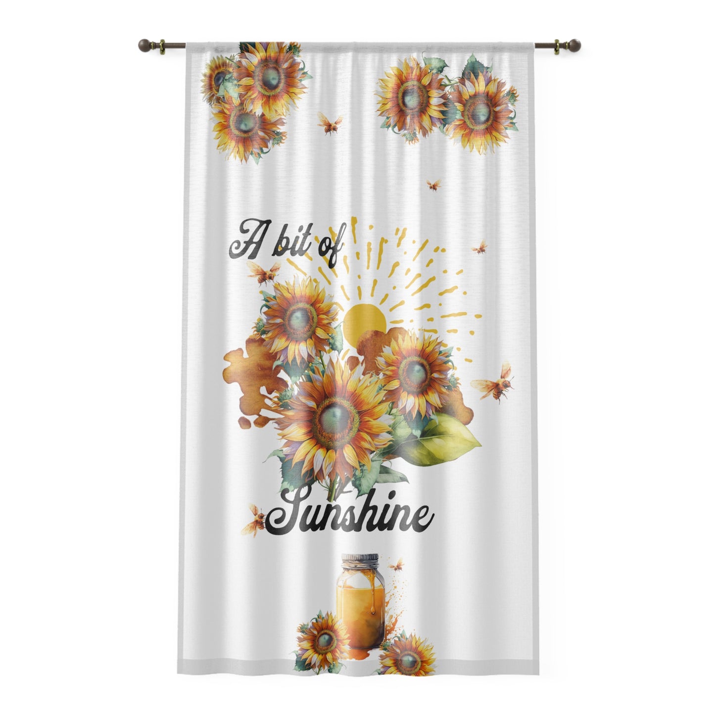 A Bit Of Sunshine Window Curtain, Sheer White