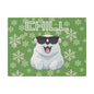 Chill, Polar Bear, Matte Canvas, Stretched 0.75", wall art, snowflakes - green
