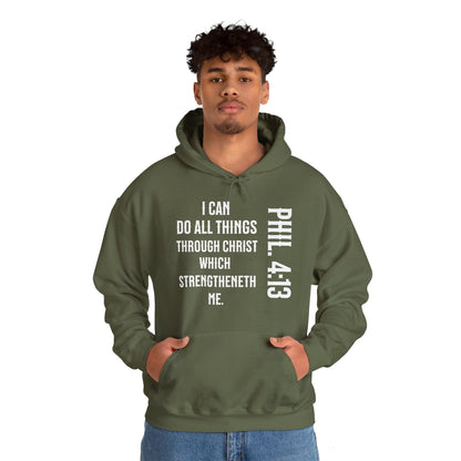 All Things Through Christ Philippians 4:13 Unisex Heavy Blend™ Hooded Sweatshirt