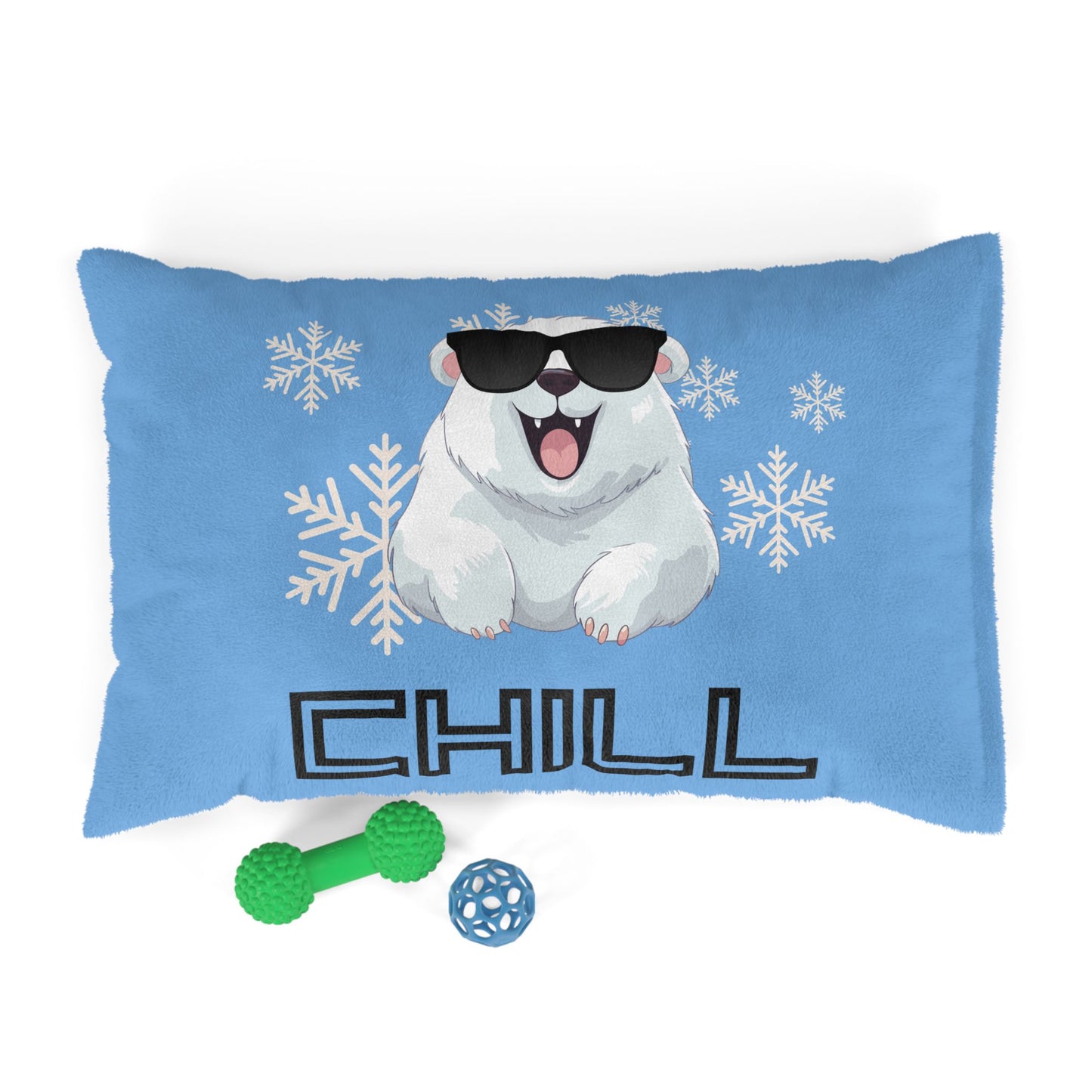 Chill with Polar Bear Pet Bed, Light Blue