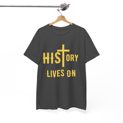 HIStory Lives On Unisex Heavy Cotton Tee, resurrection, cross, easter