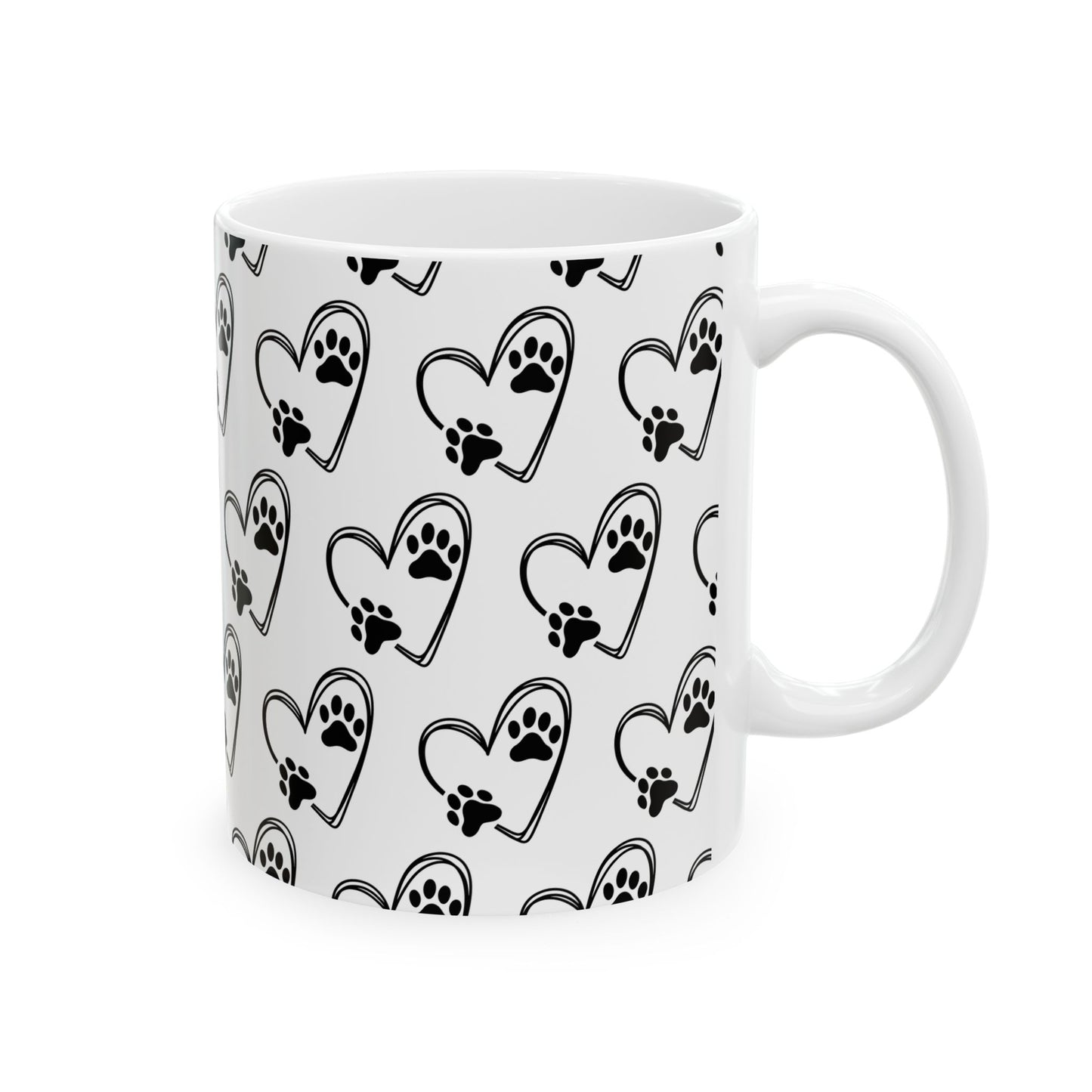 Paw Prints Ceramic Mug, (11oz, 15oz), pet lovers