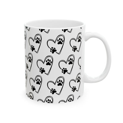 Paw Prints Ceramic Mug, (11oz, 15oz), pet lovers