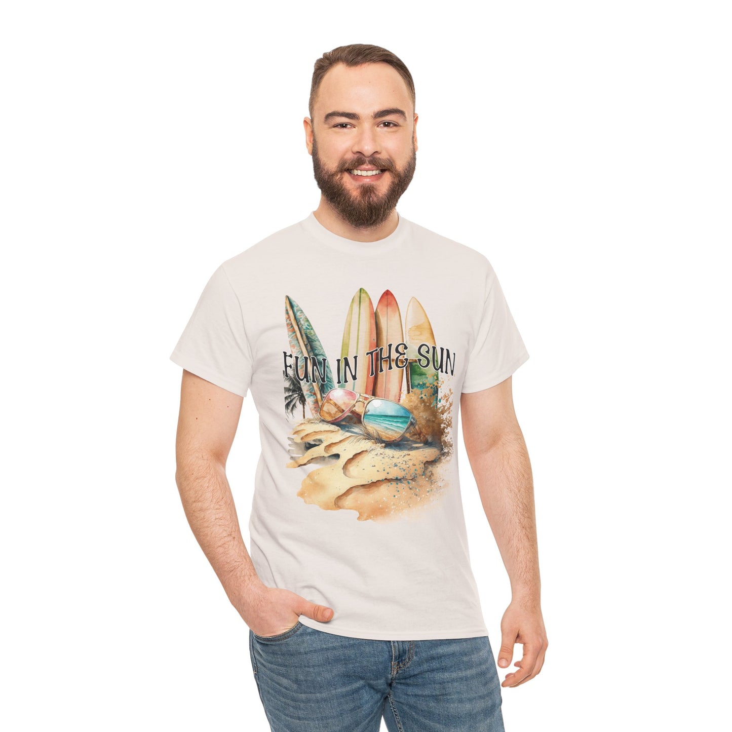 Fun in the Sun Unisex Heavy Cotton Tee, vacation, beach day, weekend getaway
