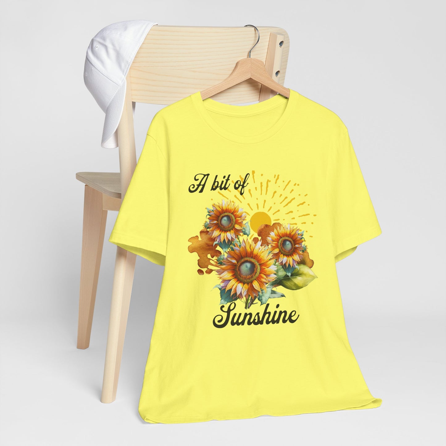 A Bit Of Sunshine Sunflower T-shirt, Bella + Canvas, spring, summer