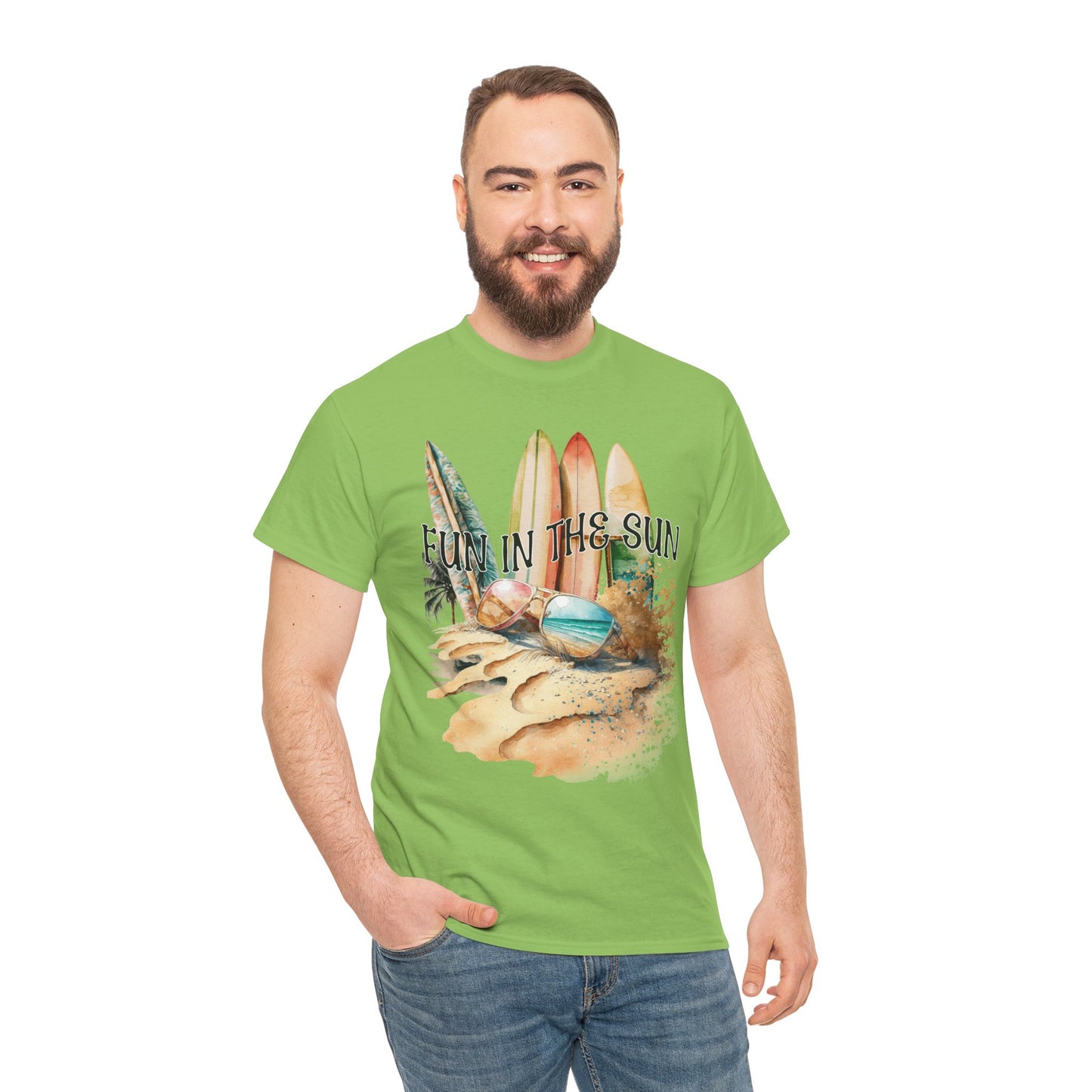 Fun in the Sun Unisex Heavy Cotton Tee, vacation, beach day, weekend getaway