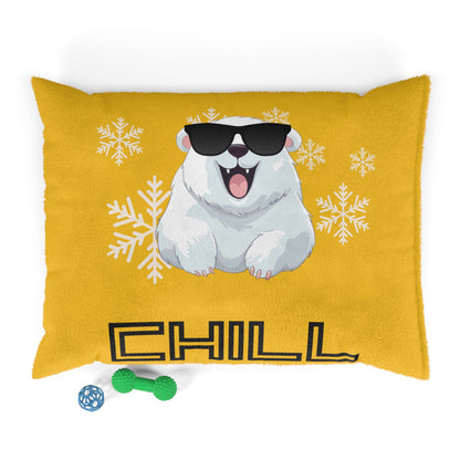 Chill with Polar Bear Pet Bed, Yellow