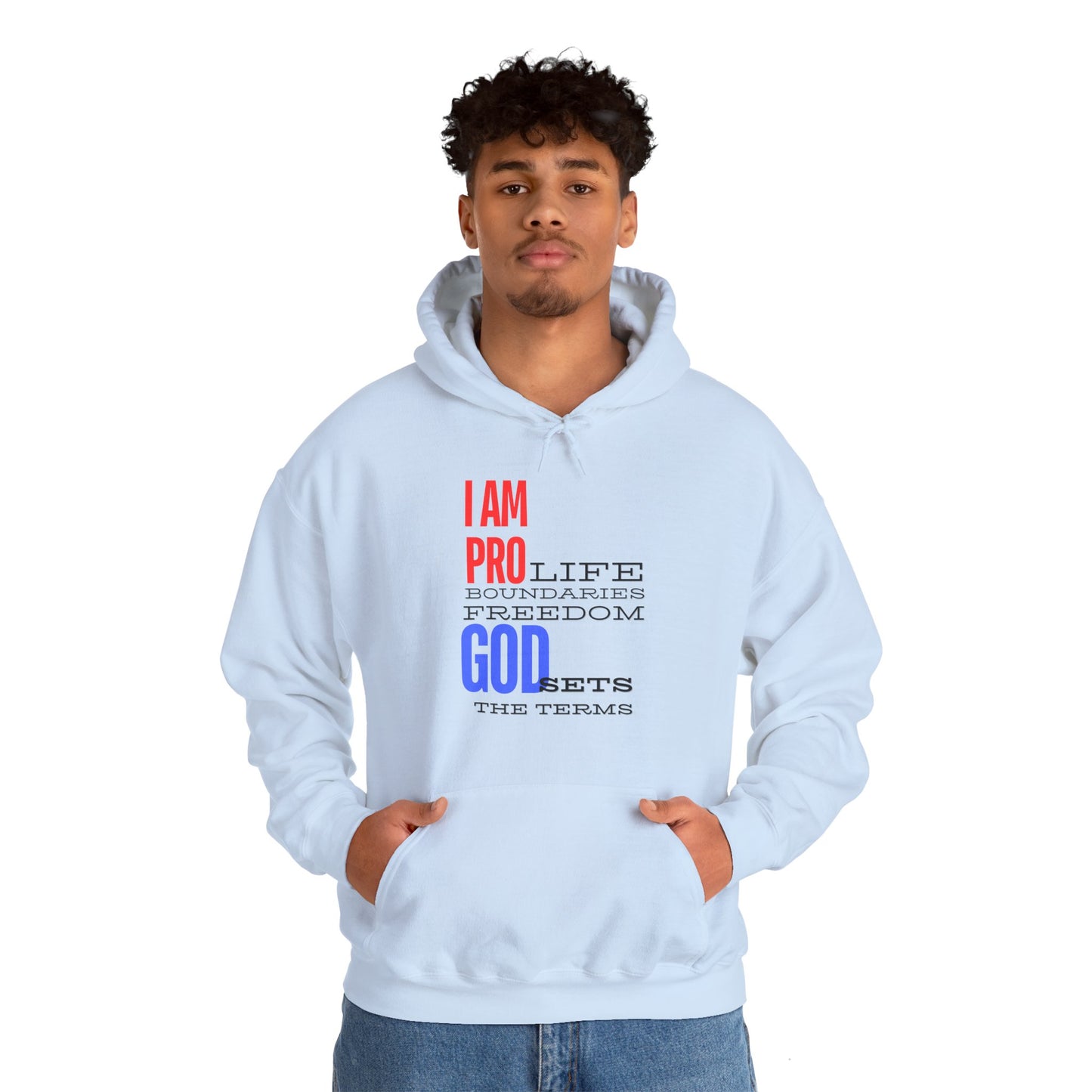 I AM PRO GOD, Unisex Heavy Blend™ Hooded Sweatshirt, life, boundaries, freedom