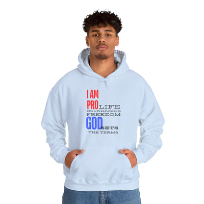 I AM PRO GOD, Unisex Heavy Blend™ Hooded Sweatshirt, life, boundaries, freedom