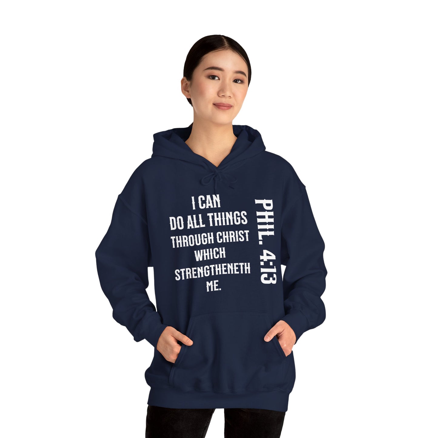 All Things Through Christ Philippians 4:13 Unisex Heavy Blend™ Hooded Sweatshirt