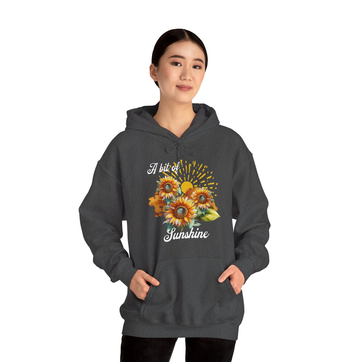 A Bit Of Sunshine hoodie with sunflowers, gift for her