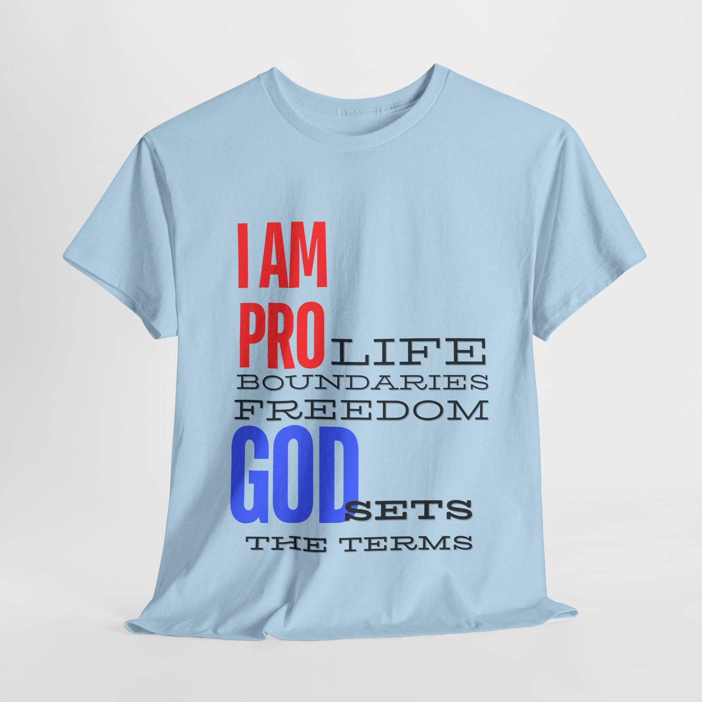 I AM PRO GOD, Unisex Heavy Cotton Tee, life, boundaries, freedom