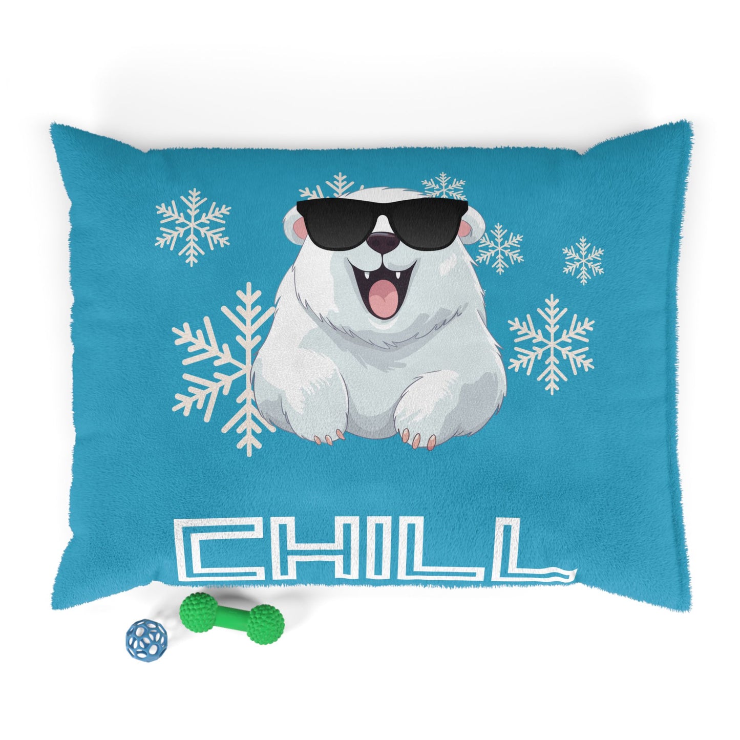 Chill with Polar Bear Pet Bed, Turquoise
