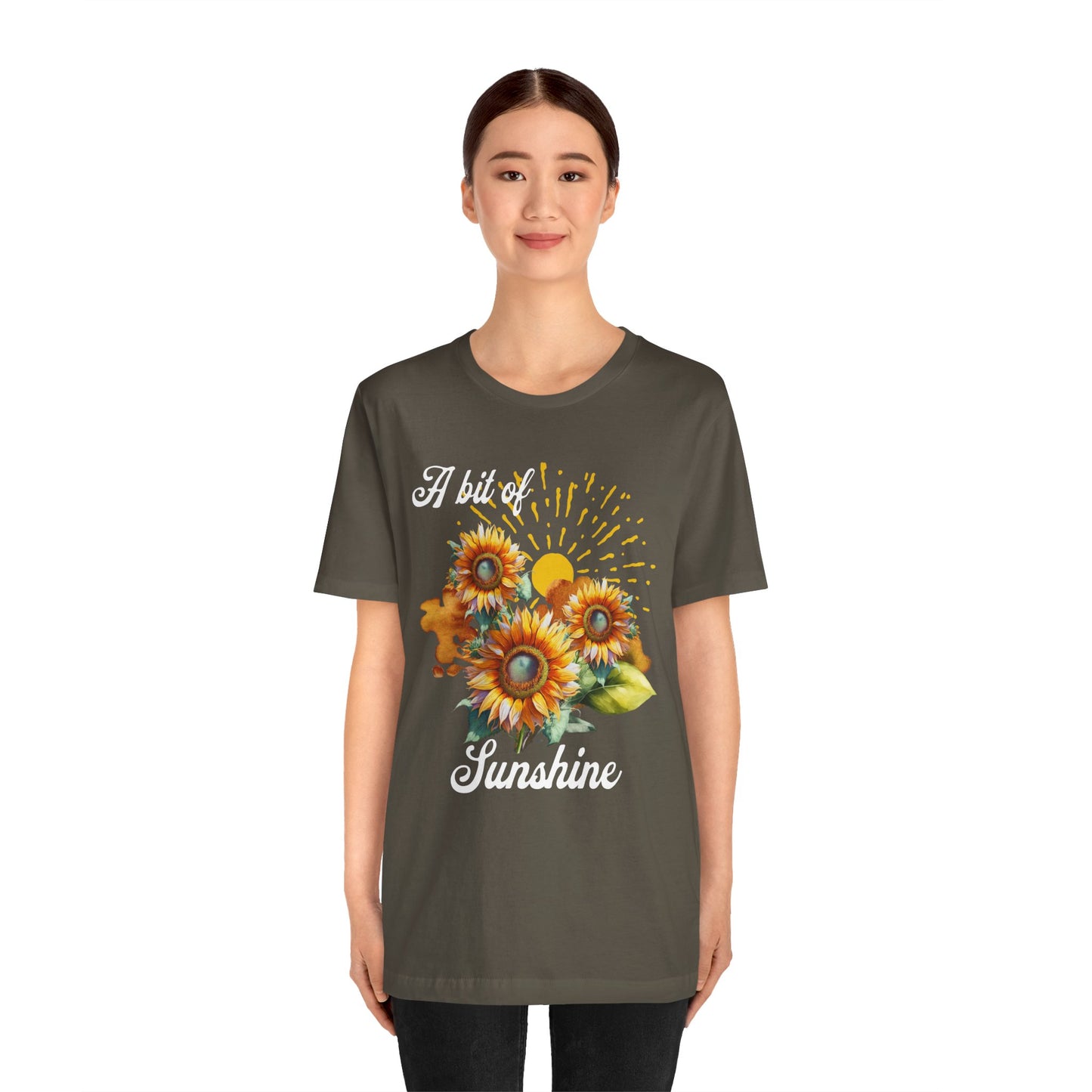A Bit Of Sunshine Sunflower T-shirt, Bella + Canvas, spring, summer