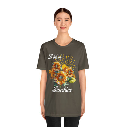 A Bit Of Sunshine Sunflower T-shirt, Bella + Canvas, spring, summer