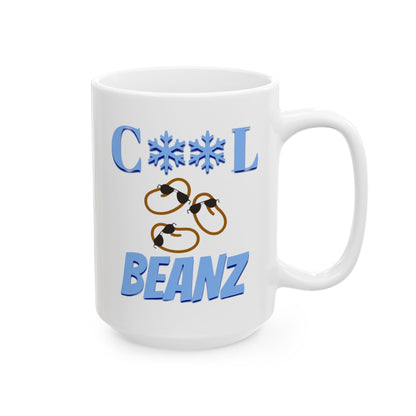 Cool Beanz coffee mug, fun, humorous gift, birthday - white