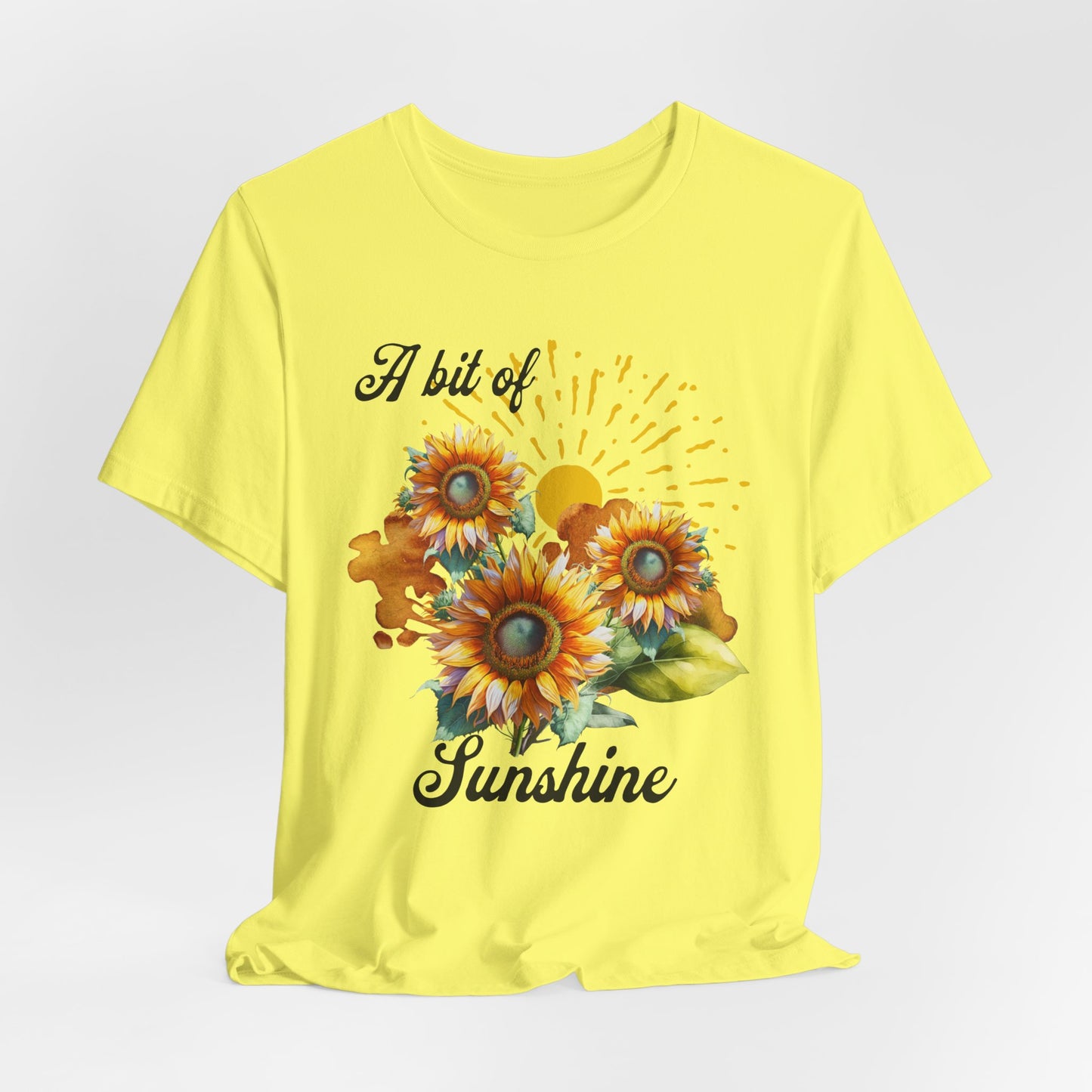 A Bit Of Sunshine Sunflower T-shirt, Bella + Canvas, spring, summer