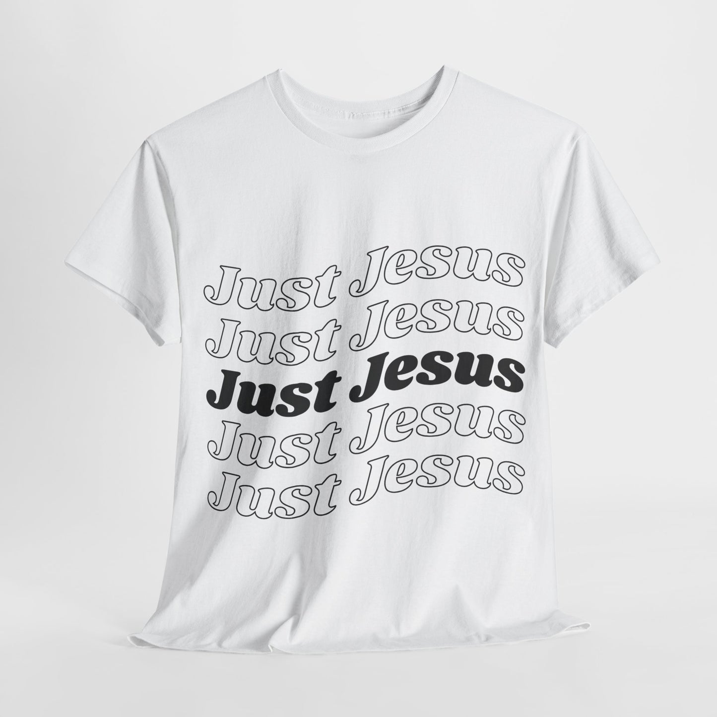 Just Jesus Unisex Heavy Cotton Tee; Christian gift, Witnessing, Faith gift