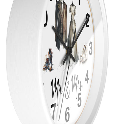 Mr & Mrs Wall Clock, vintage design, new couple, anniversary, housewarming gift