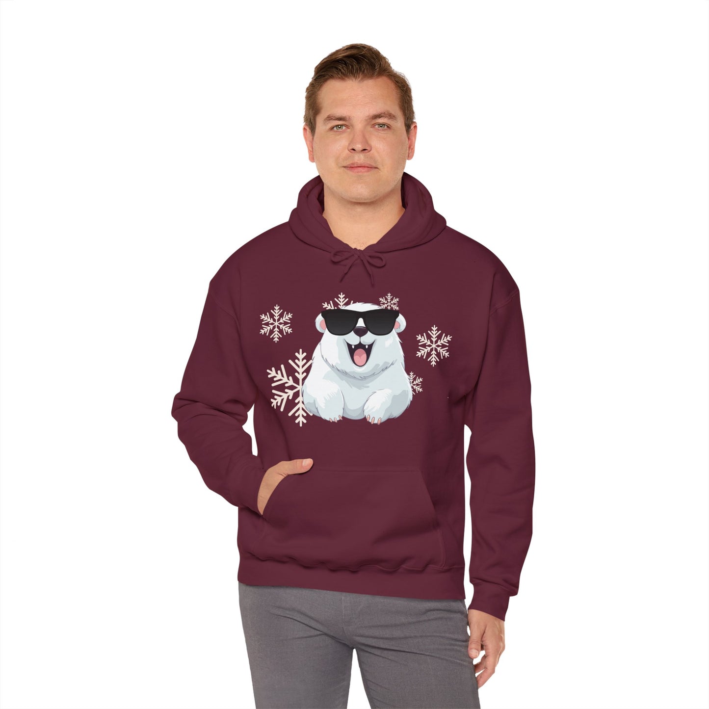 Polar Bear Unisex Heavy Blend™ Hooded Sweatshirt, fun, cool, Christmas