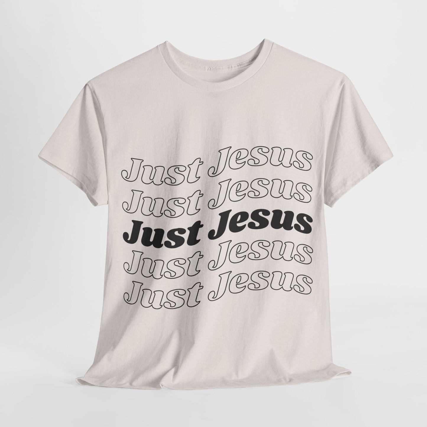 Just Jesus Unisex Heavy Cotton Tee; Christian gift, Witnessing, Faith gift