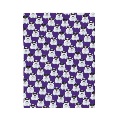 Polar Bear Velveteen Plush Blanket - Purple