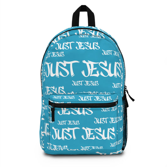 Just Jesus Backpack (turquoise), gift, sleepover, camping, day trips, school