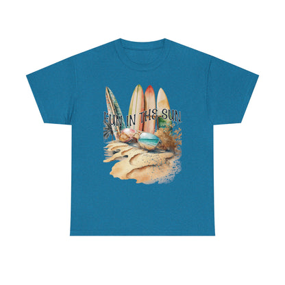 Fun in the Sun Unisex Heavy Cotton Tee, vacation, beach day, weekend getaway