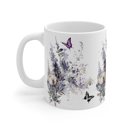 Flowers and Butterflies Mug 11oz