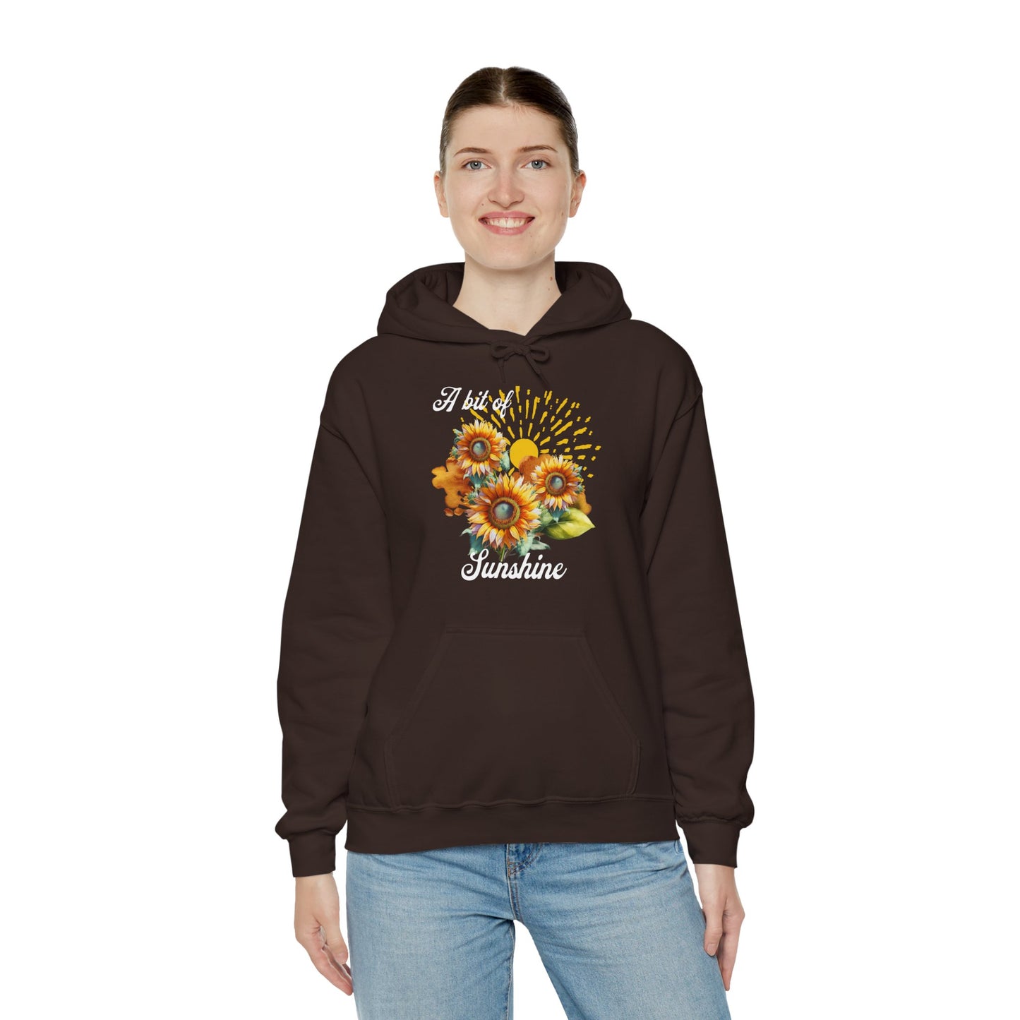 A Bit Of Sunshine hoodie with sunflowers, gift for her