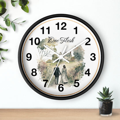 One Flesh Wall Clock, Christian, housewarming, new couple, vintage, wedding,