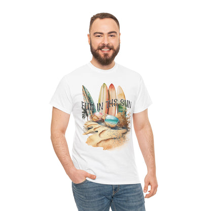 Fun in the Sun Unisex Heavy Cotton Tee, vacation, beach day, weekend getaway