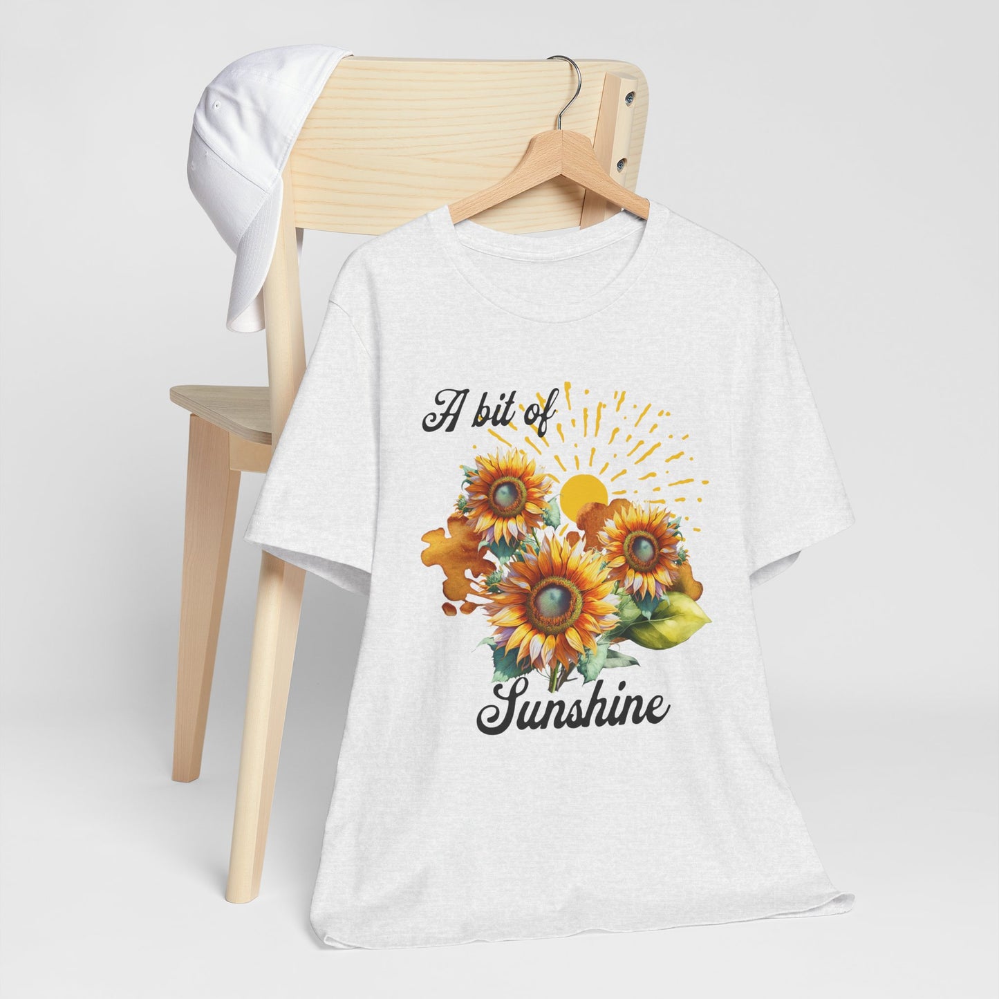 A Bit Of Sunshine Sunflower T-shirt, Bella + Canvas, spring, summer