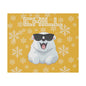 Chill, Polar Bear, Matte Canvas, Stretched 0.75", wall art, snowflakes - yellow